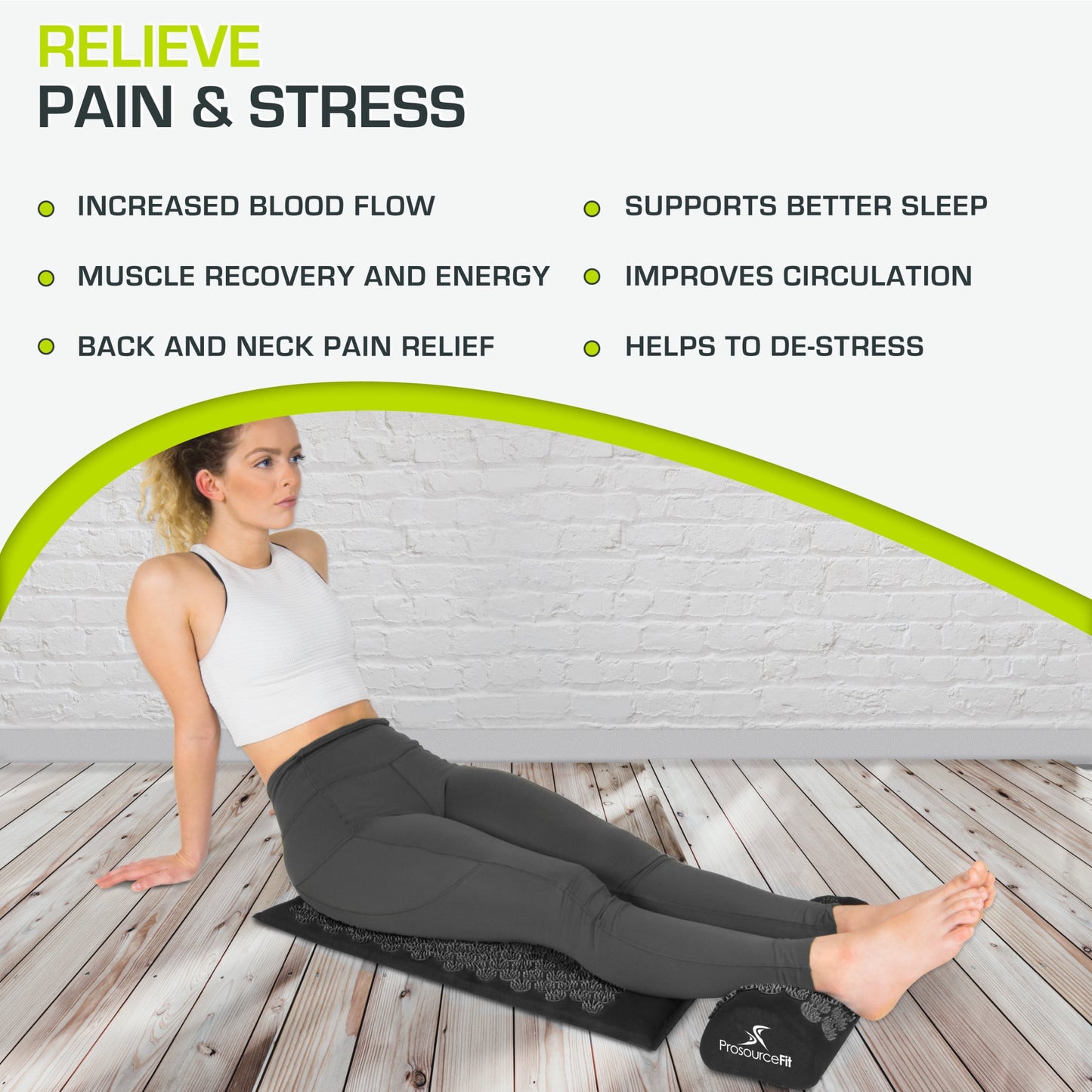 Acupressure Mat and Pillow Set for Back/Neck Pain Relief and Muscle Relaxation