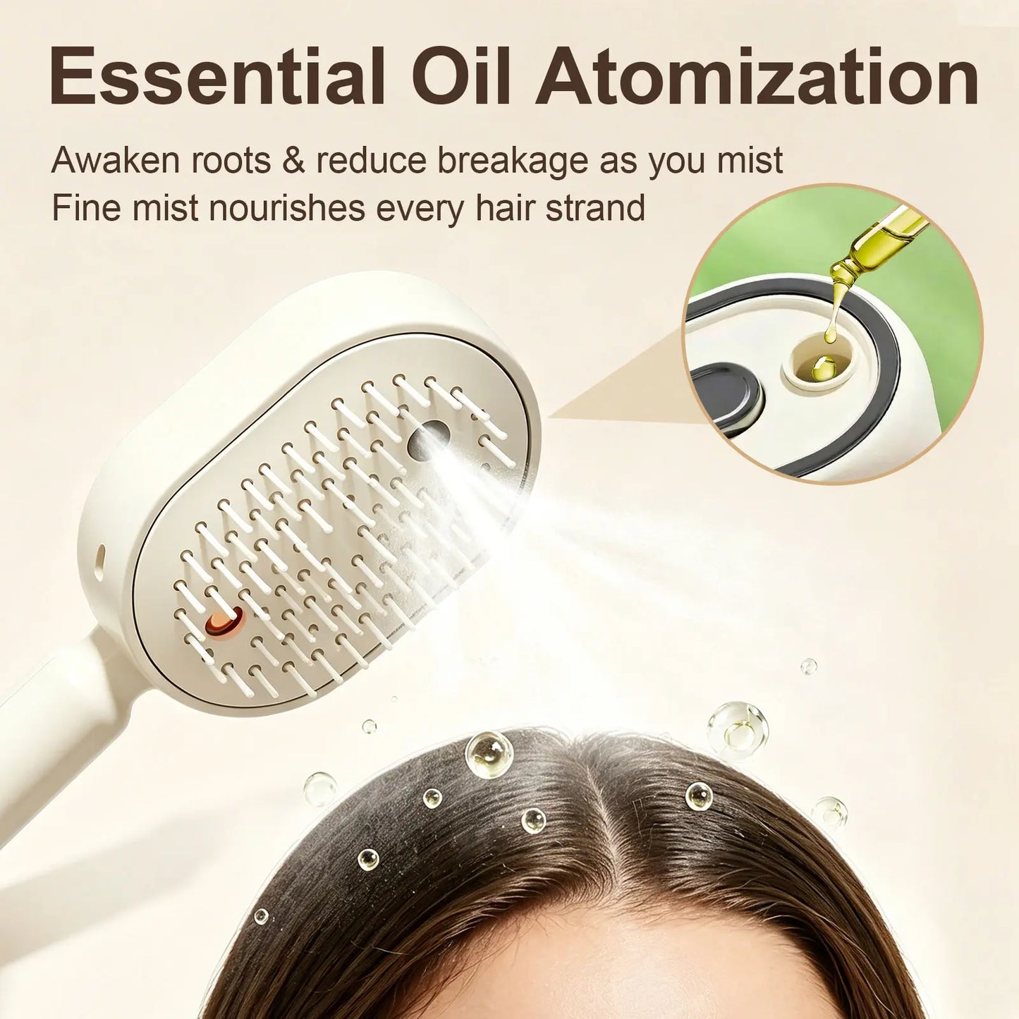 Electric Spray Air Cushion Massage Comb | Essential Oil Mist Hair Care Comb | Self-Cleaning Anti-Tangle | Anti-Static Volumizing Aromatherapy Comb,Random Color.