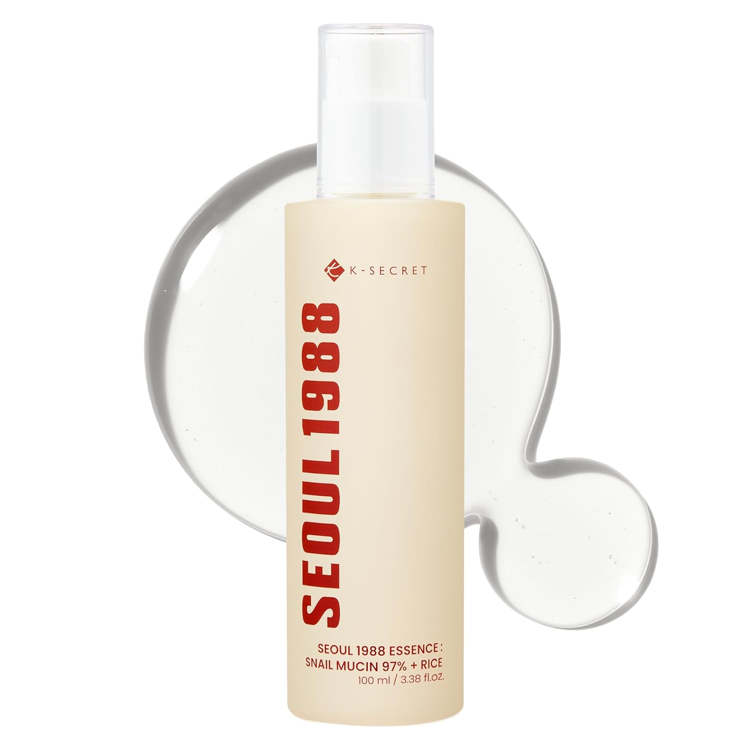 SEOUL 1988 Snail Mucin 97% Essence – Concentrated yet Lightweight Formula Infused with 97% Snail Mucin | Soothing & Fast-Absorbing Facial Serum | Korean Skincare, 100Ml / 3.38 Fl Oz