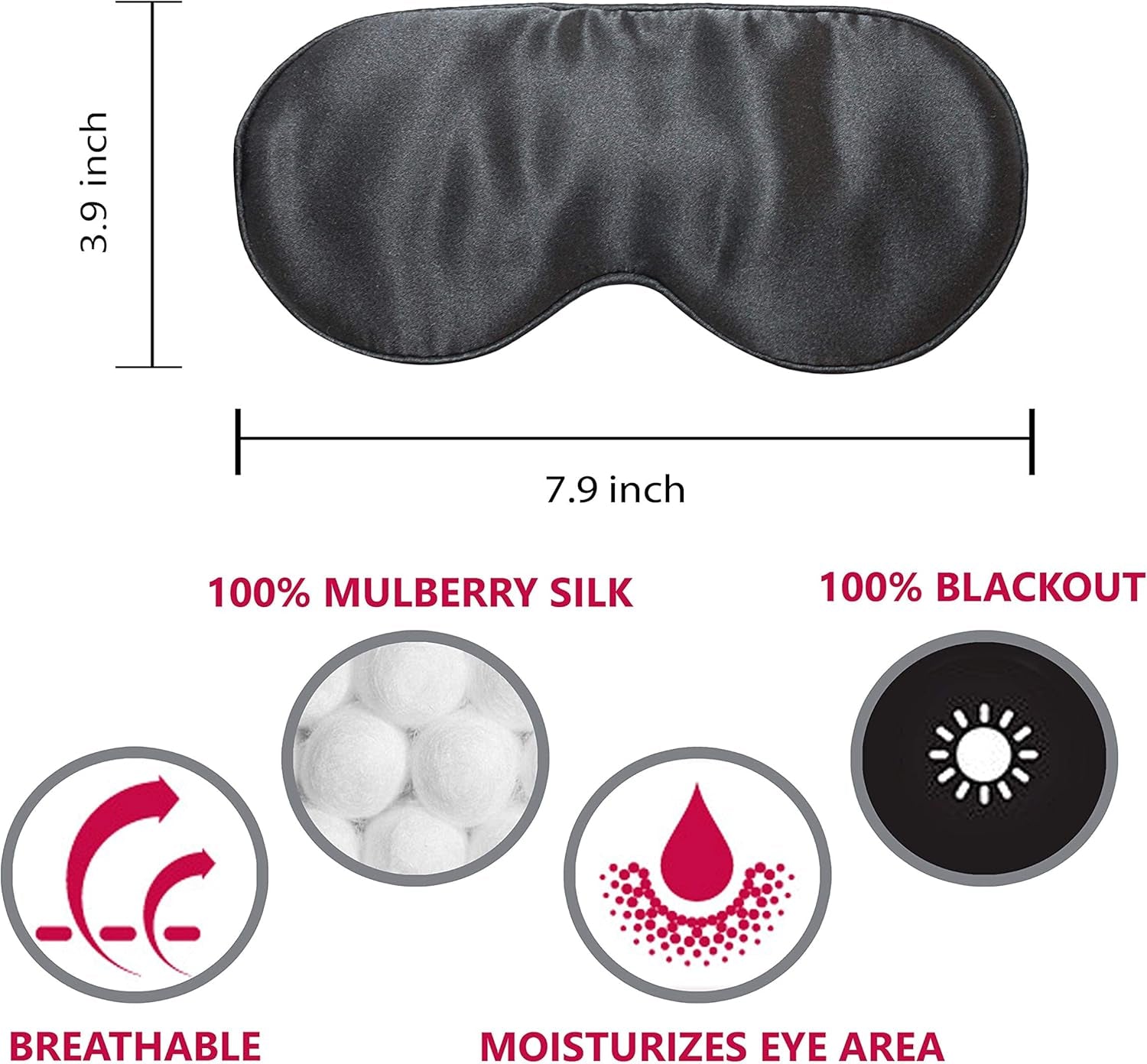 Luxury Mulberry Silk Sleep Mask — Black