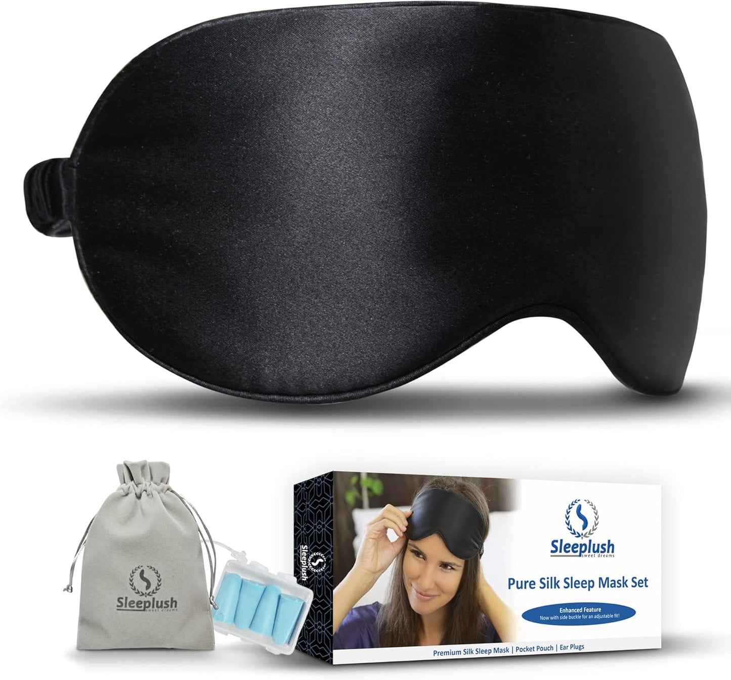 Luxury Mulberry Silk Sleep Mask — Black