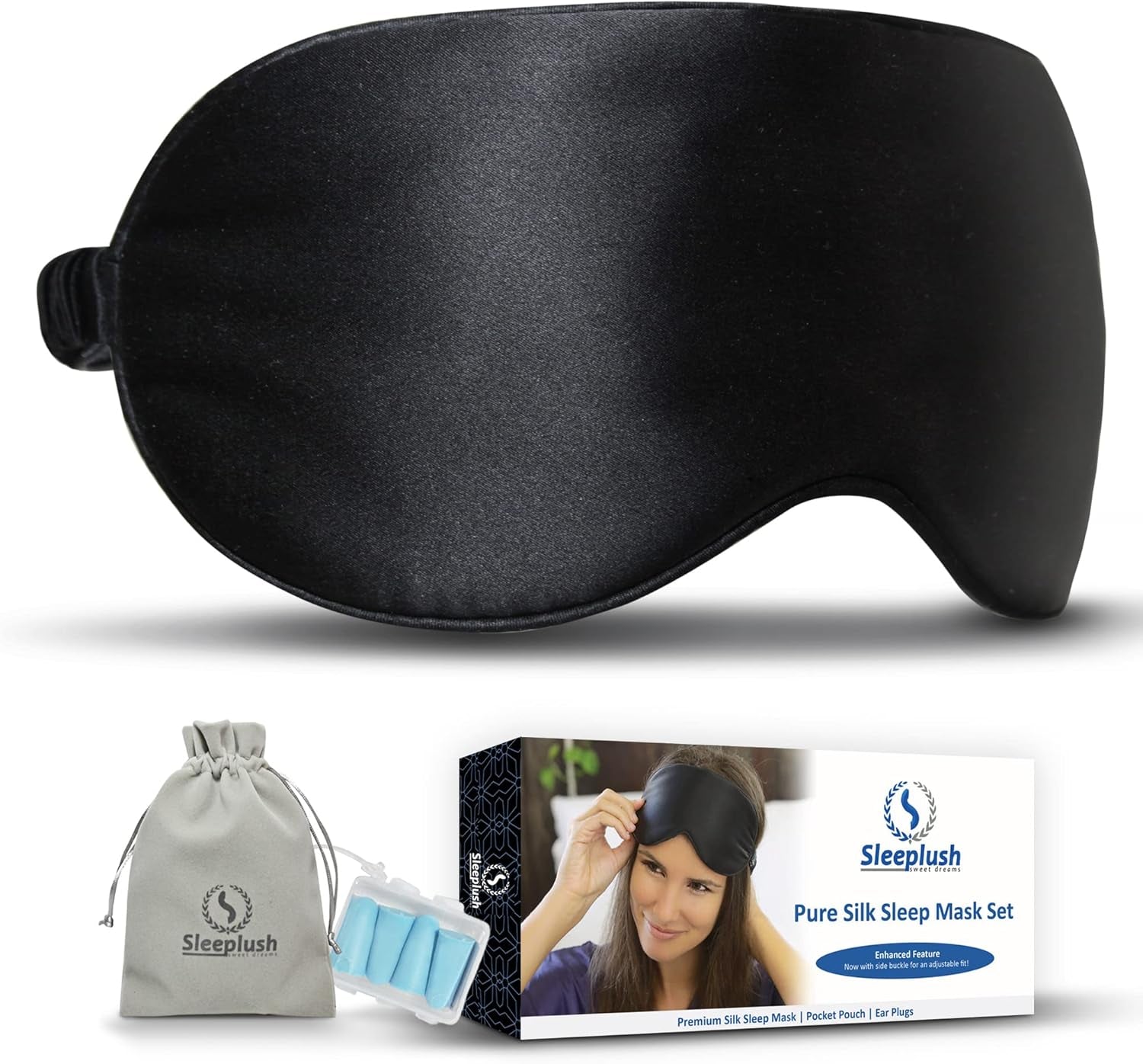 Luxury Mulberry Silk Sleep Mask — Black