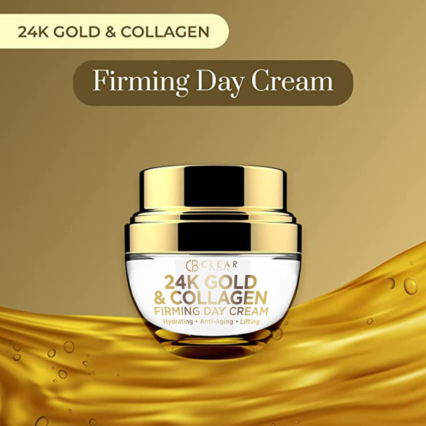 24K Gold & Collagen Day Cream Face Moisturizer – Dermatologist Tested, anti Aging Korean Skin Care – anti Wrinkle, Firms & Hydrates for Youthful Glow – Vegan, Clean Beauty – 1.69 Fl Oz