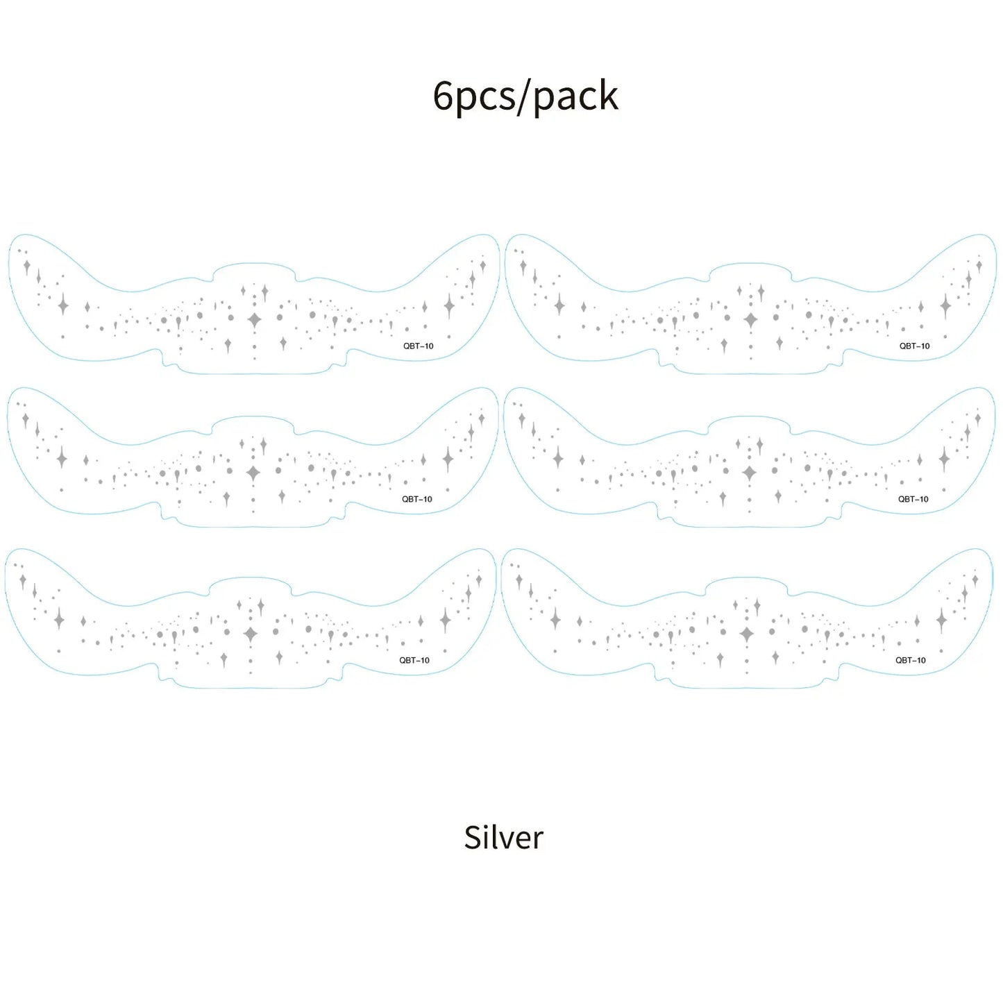 6Pcs Fake Freckle Stickers for Women Waterproof Golden Silver Glitter Temporary Tattoos for Face Makeup Holiday Music Party