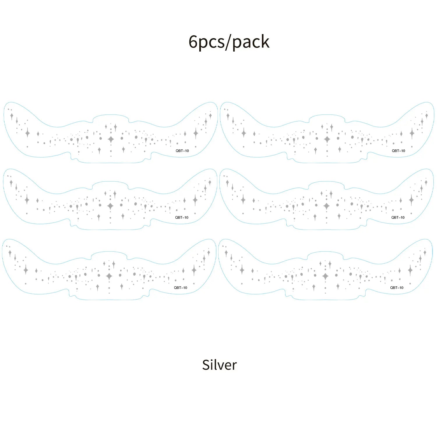 6Pcs Fake Freckle Stickers for Women Waterproof Golden Silver Glitter Temporary Tattoos for Face Makeup Holiday Music Party