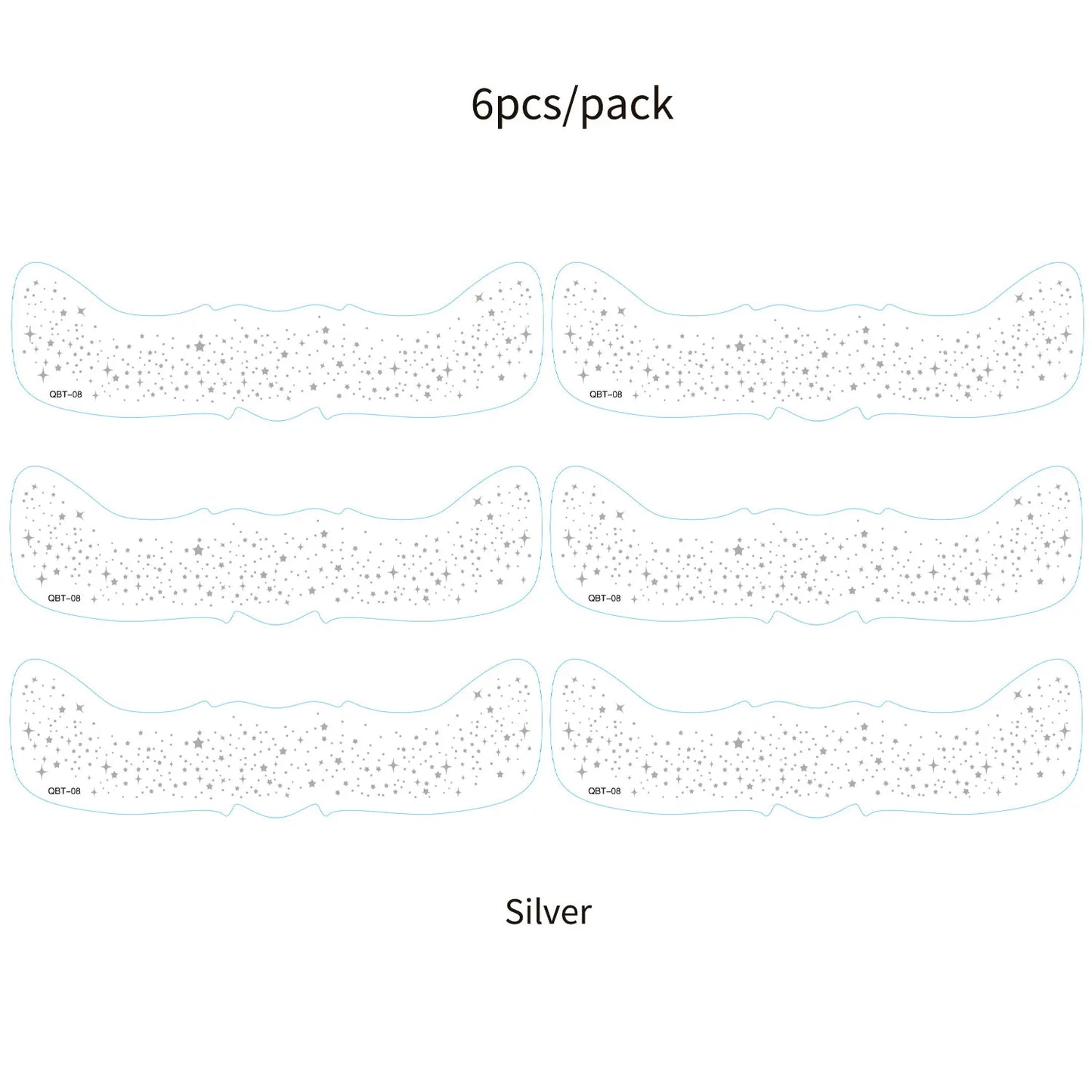 6Pcs Fake Freckle Stickers for Women Waterproof Golden Silver Glitter Temporary Tattoos for Face Makeup Holiday Music Party