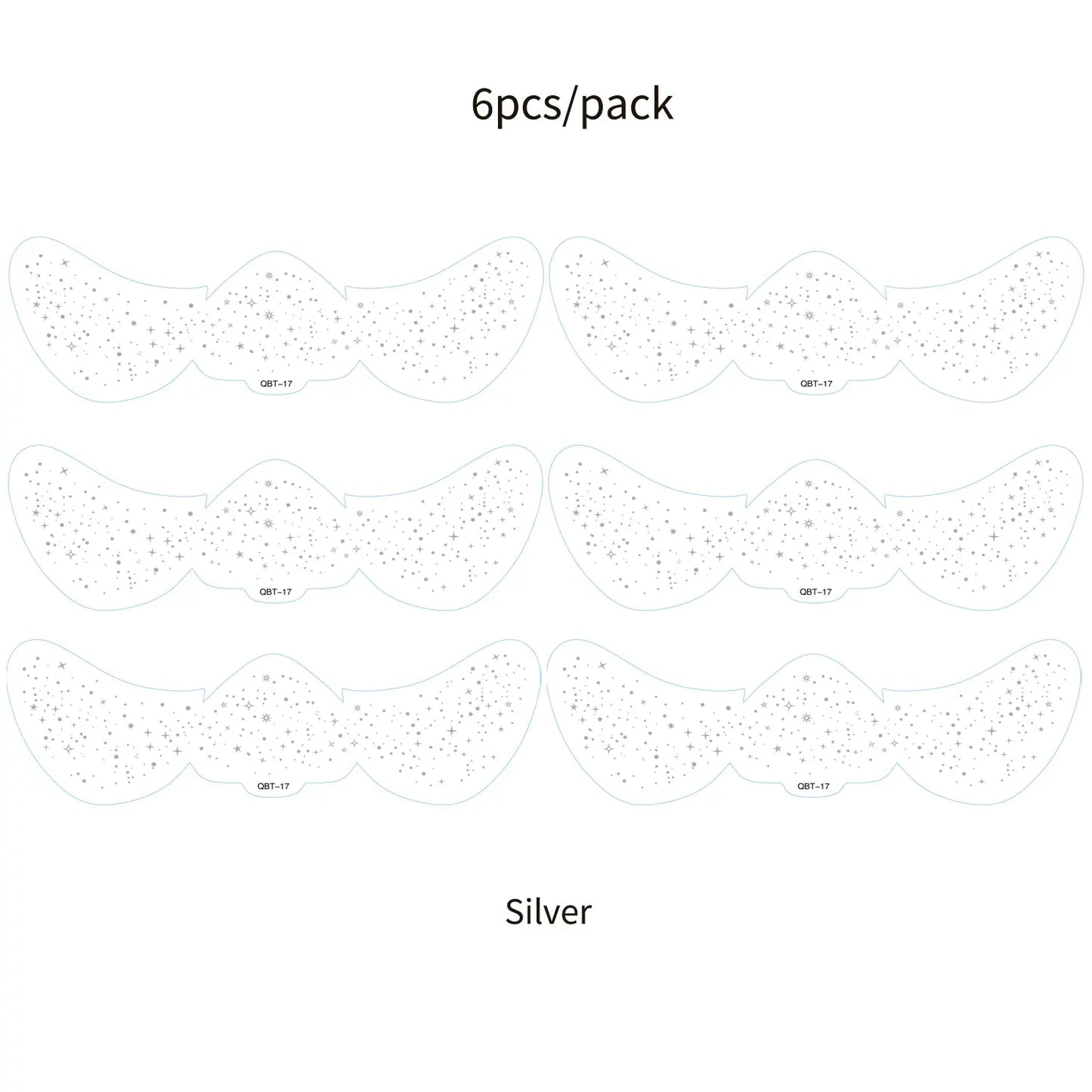 6Pcs Fake Freckle Stickers for Women Waterproof Golden Silver Glitter Temporary Tattoos for Face Makeup Holiday Music Party