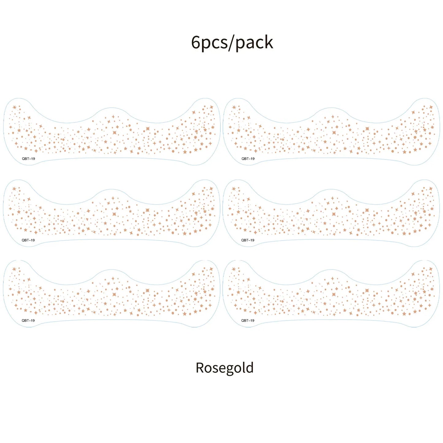 6Pcs Fake Freckle Stickers for Women Waterproof Golden Silver Glitter Temporary Tattoos for Face Makeup Holiday Music Party