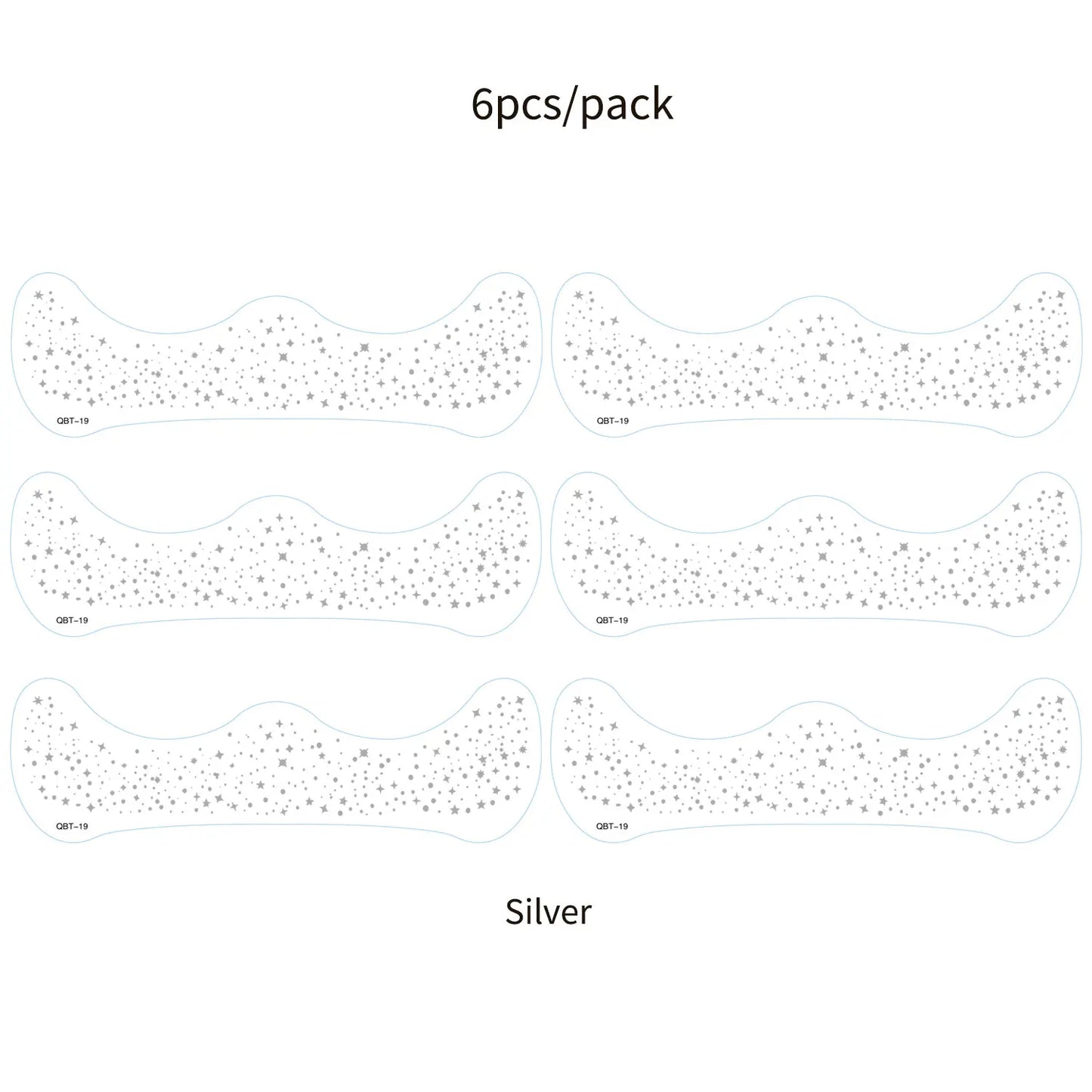 6Pcs Fake Freckle Stickers for Women Waterproof Golden Silver Glitter Temporary Tattoos for Face Makeup Holiday Music Party