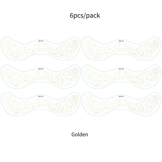 6Pcs Fake Freckle Stickers for Women Waterproof Golden Silver Glitter Temporary Tattoos for Face Makeup Holiday Music Party