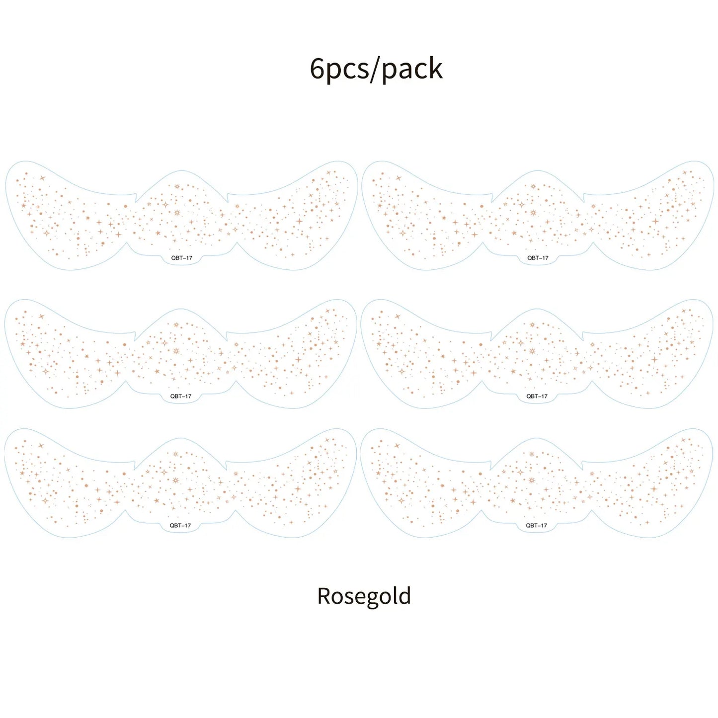 6Pcs Fake Freckle Stickers for Women Waterproof Golden Silver Glitter Temporary Tattoos for Face Makeup Holiday Music Party
