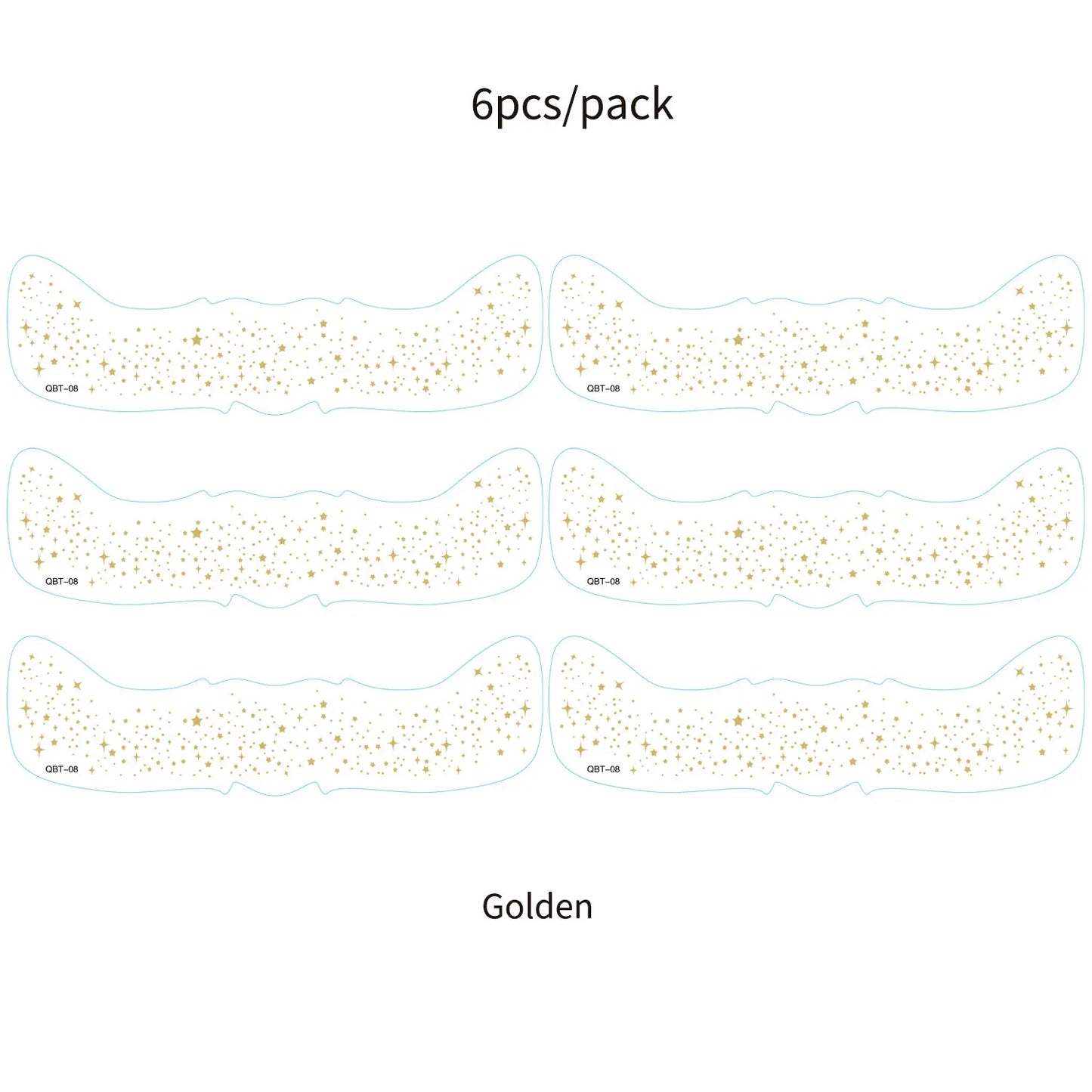 6Pcs Fake Freckle Stickers for Women Waterproof Golden Silver Glitter Temporary Tattoos for Face Makeup Holiday Music Party